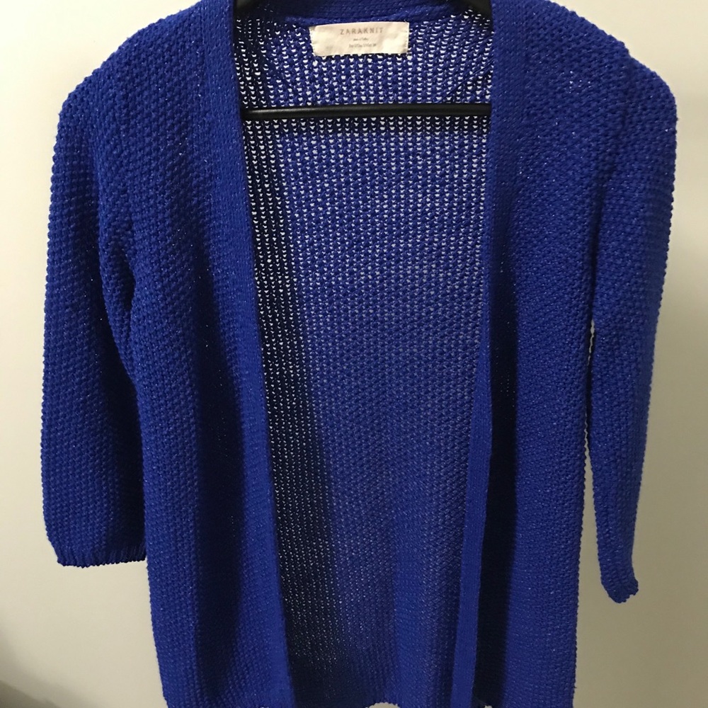 Zara Knit Cardigan-Blue-Size S